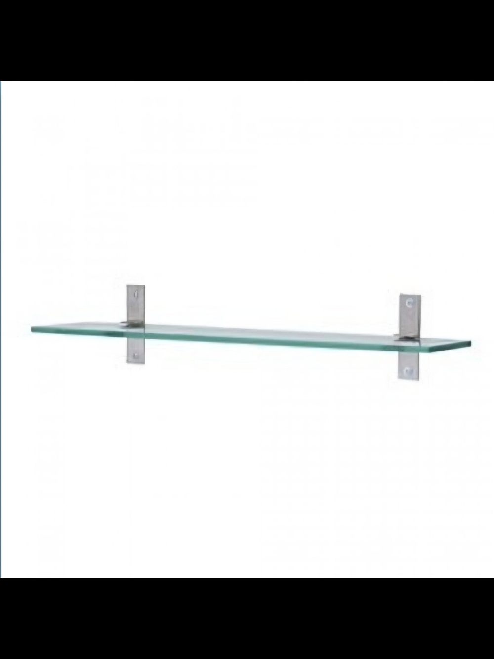IKEA Grundtal Floating Glass Shelf With Silver Brackets